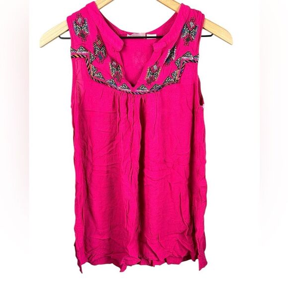 Maeve Hot Pink Aztec Tunic Tank Top - Picture 1 of 6